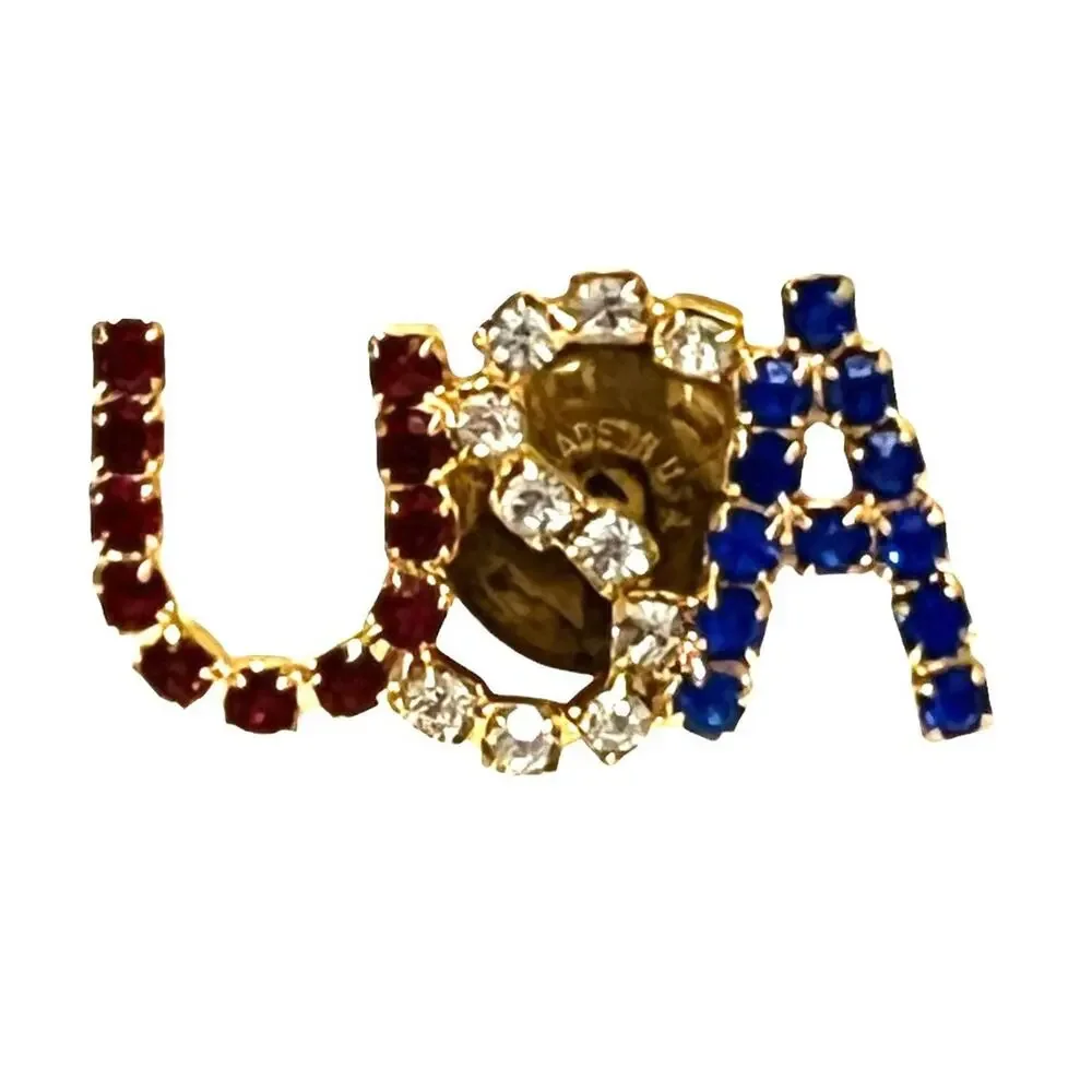 Patriotic Usa Brooch 1.25